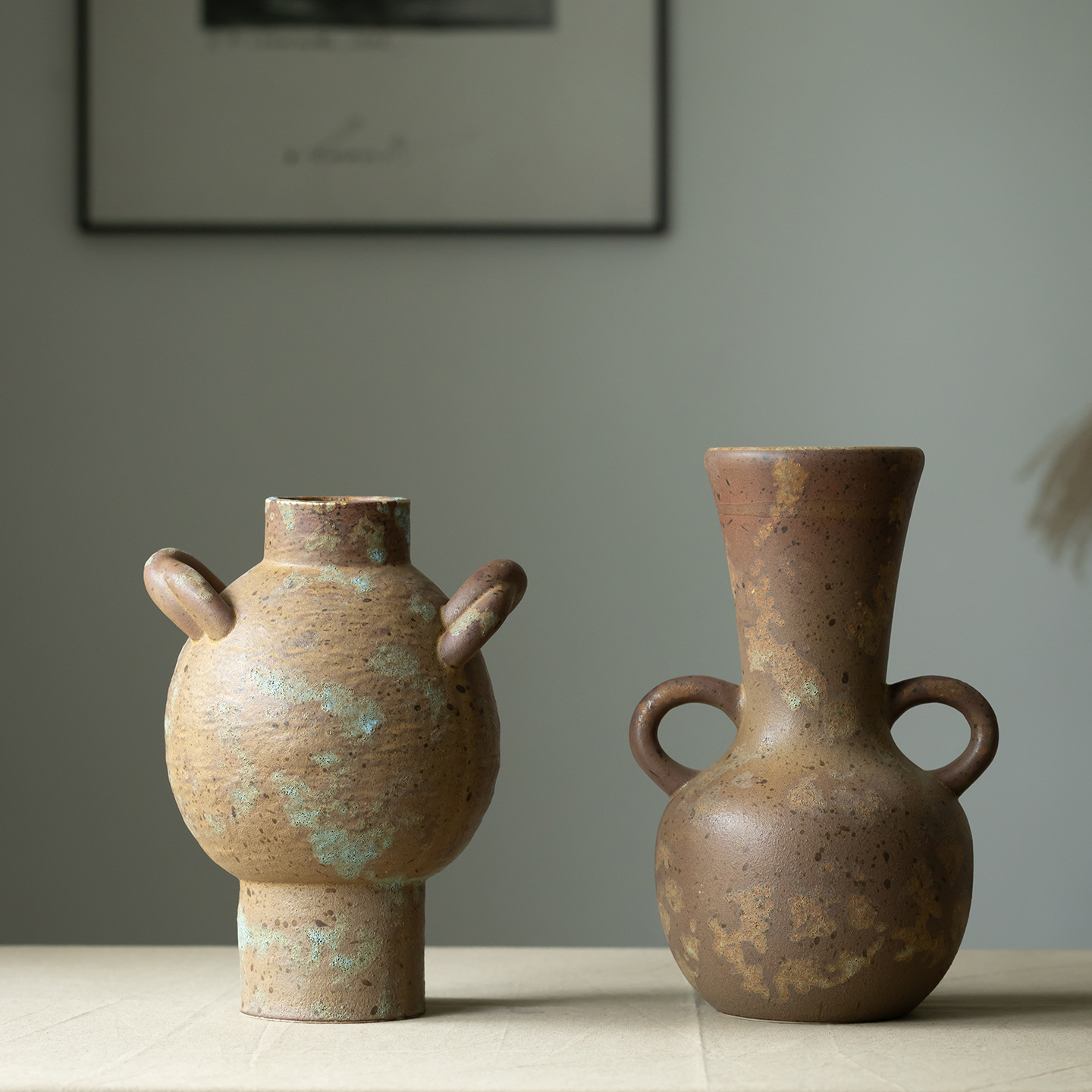 Pampas Grass Decor - CAPIRON Rustic Ceramic Vase Fresh Flower