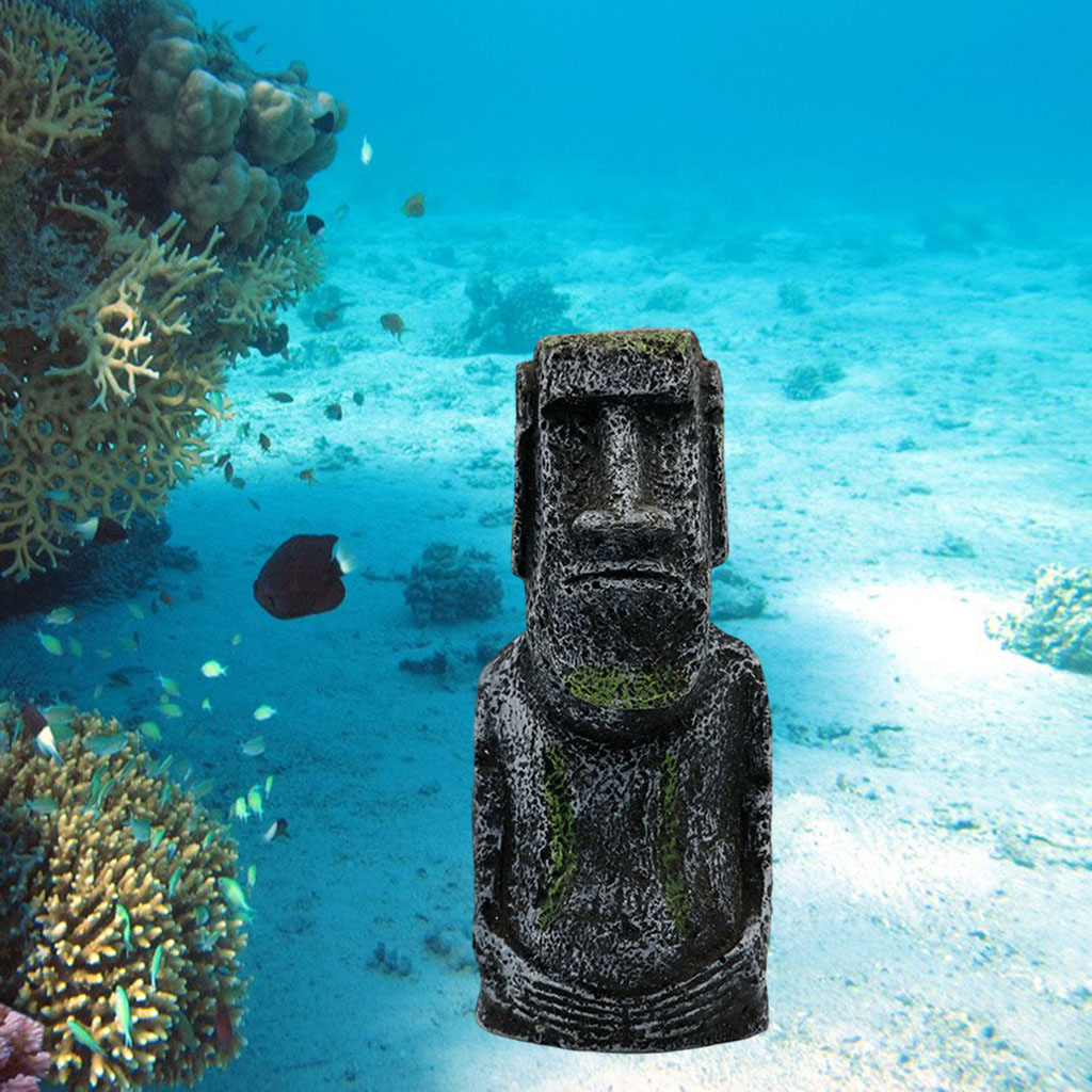 Home Decor Za - Resin Fish Tank Moai Decor Easter