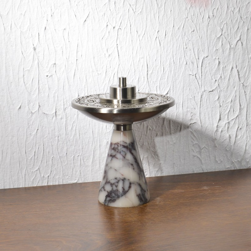Home Decor Magazine - Natural Marble Incense Burner Hollow Metal