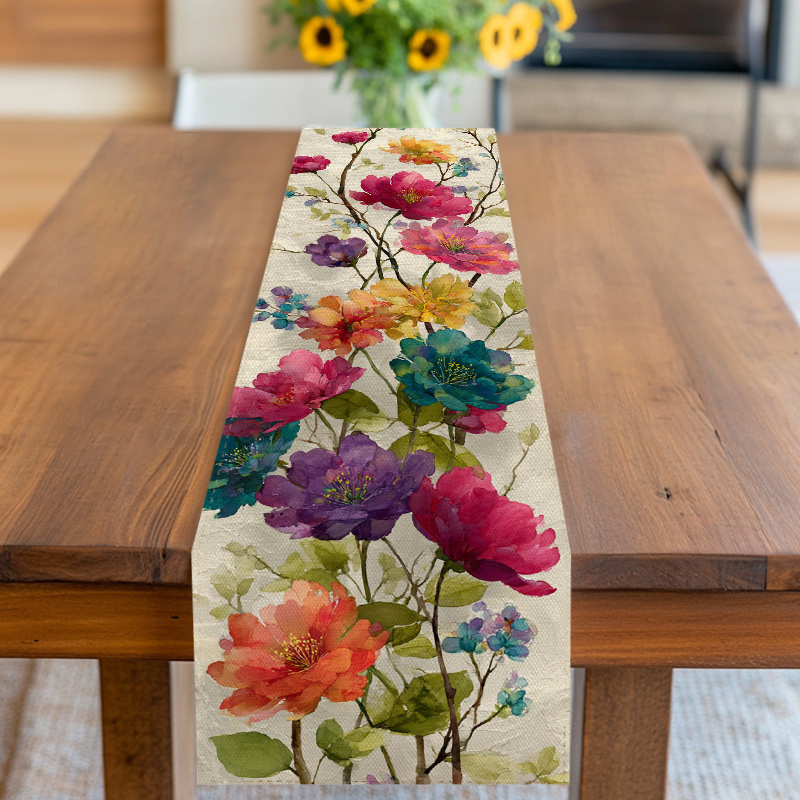 VIKAMA Watercolor Floral Patte - đánh giá và giá Linen Table Runner