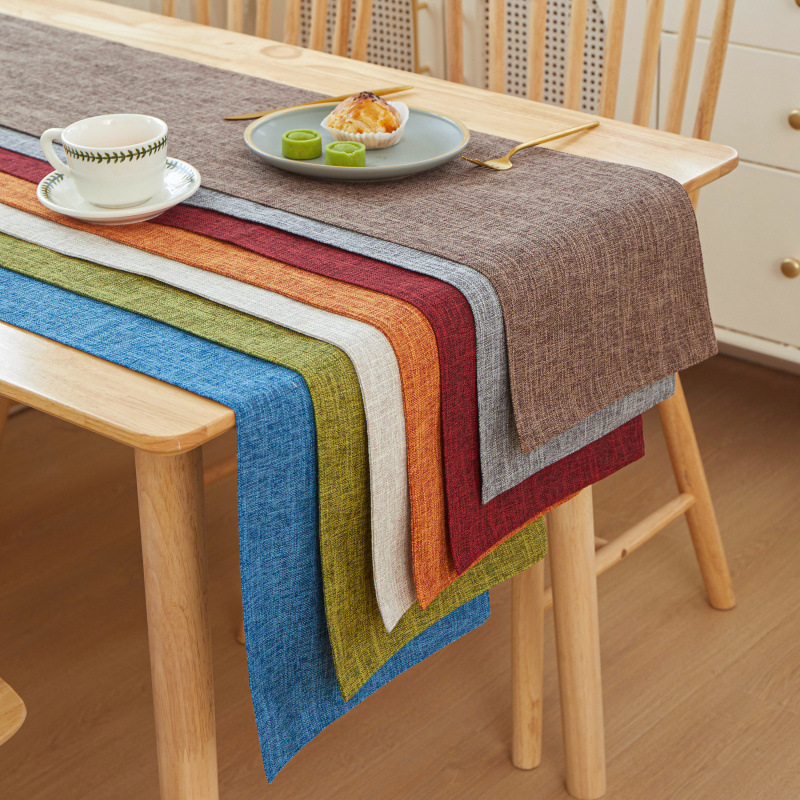 New Thick Linen Solid Color Li - đánh giá và giá Linen Table Runner