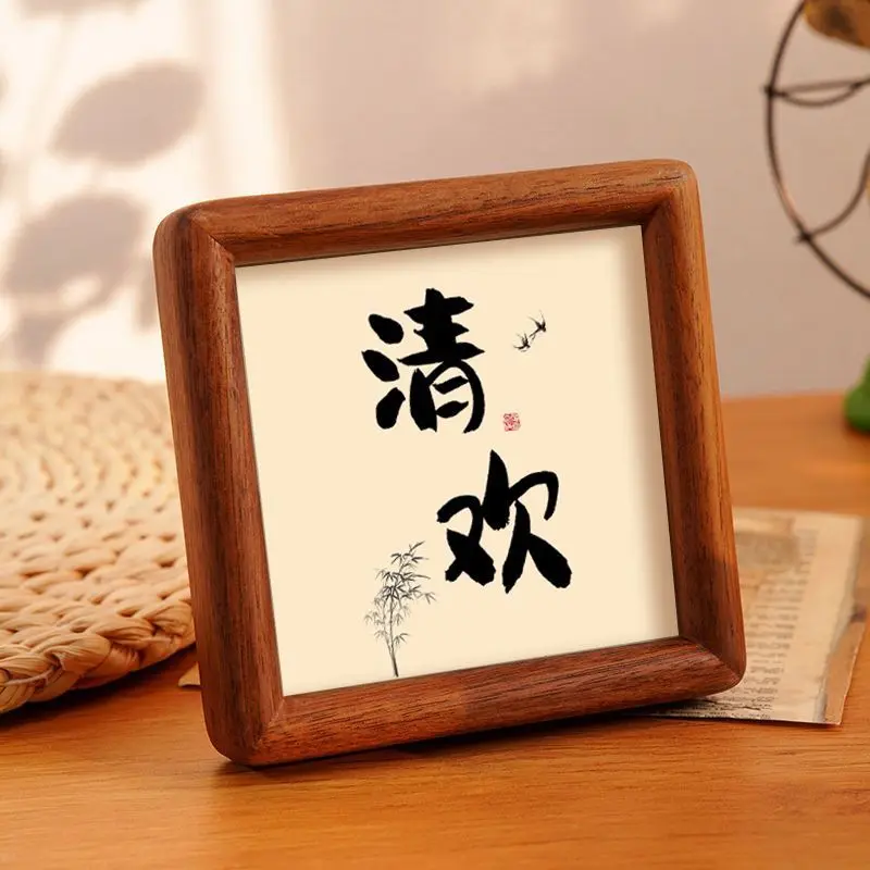 Square Black Walnut Photo Fram - đánh giá và giá Bamboo Photo Frame
