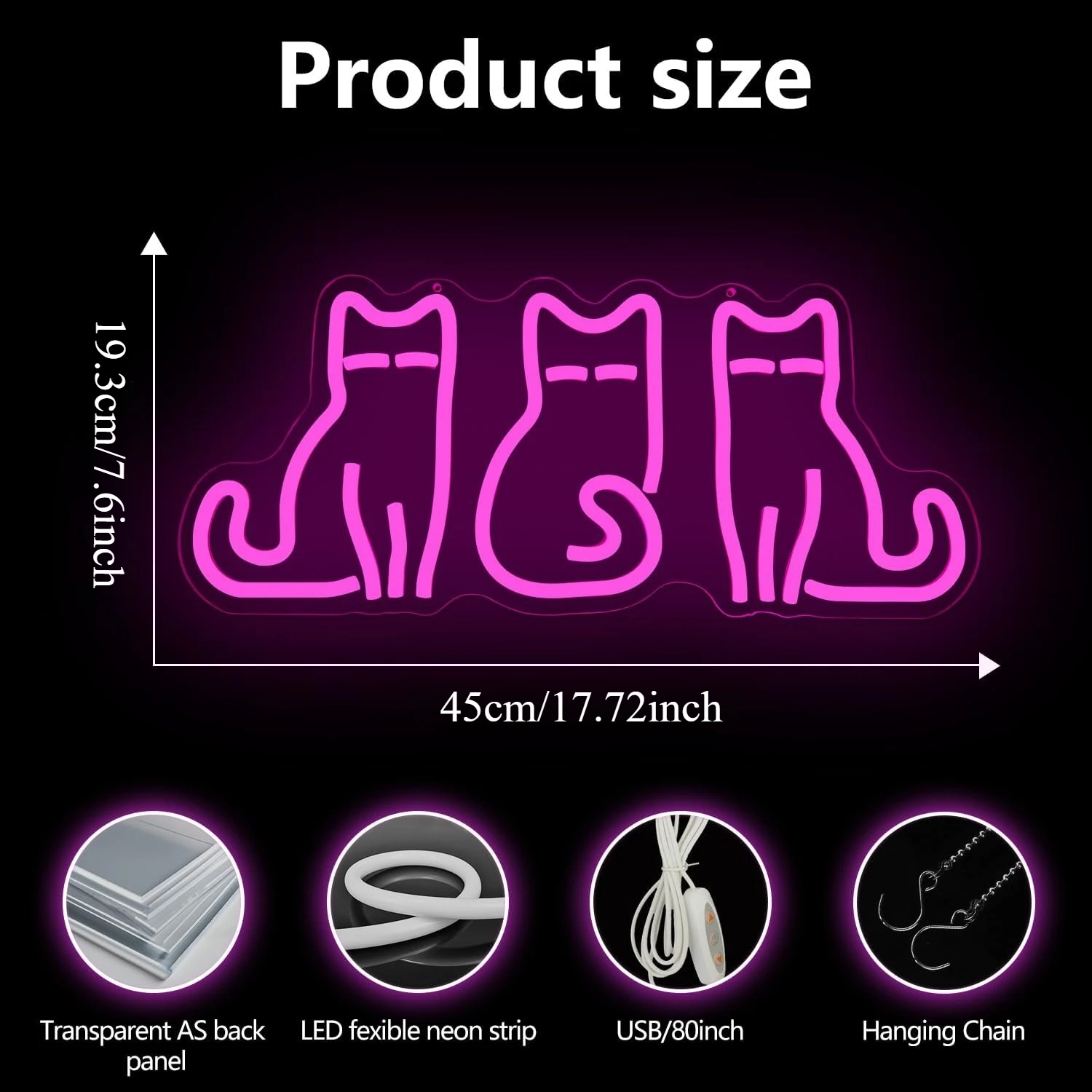 Cats Neon Sign USB LED Neon Li - đánh giá và giá Home Decor Theme
