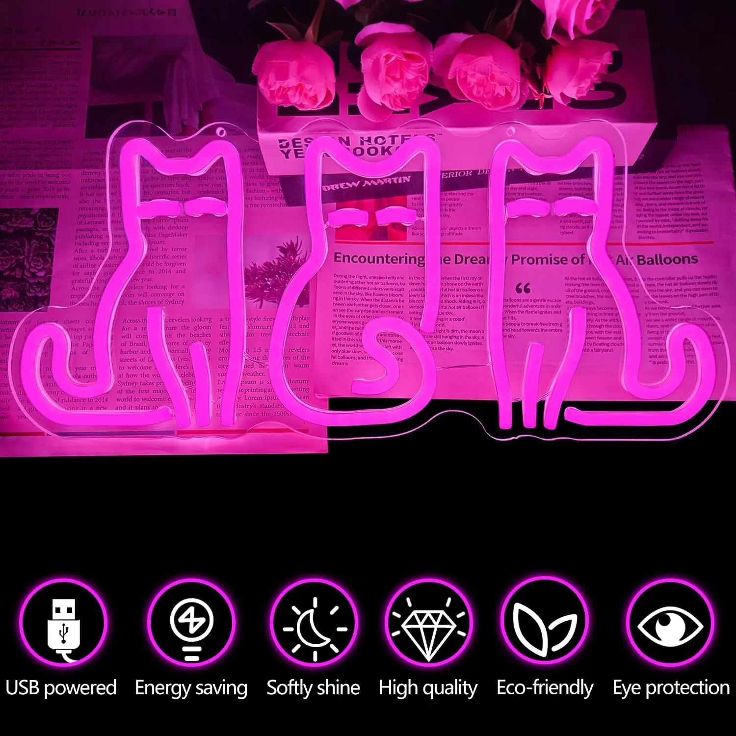 Cats Neon Sign USB LED Neon Li - đánh giá và giá Home Decor Theme