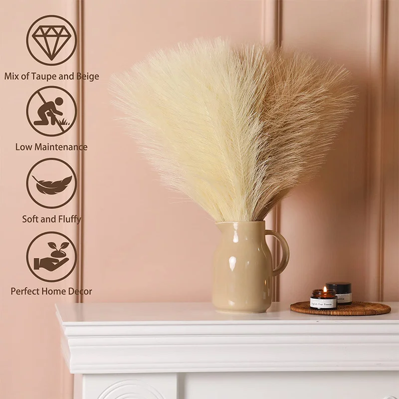 Artificial Pampas Flowers 10pc - đánh giá và giá Pampas Grass Decor