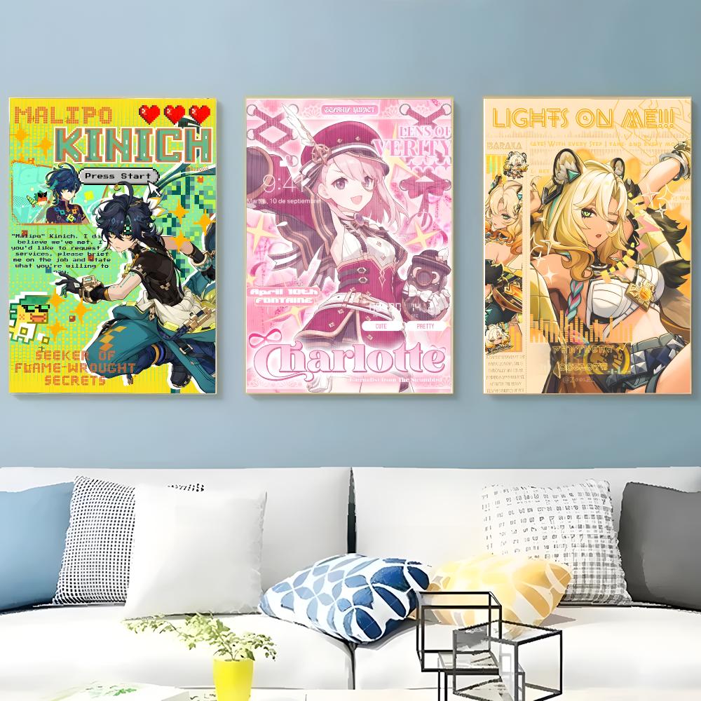 genshin magazine style Poster  - đánh giá và giá Home Decor Magazine